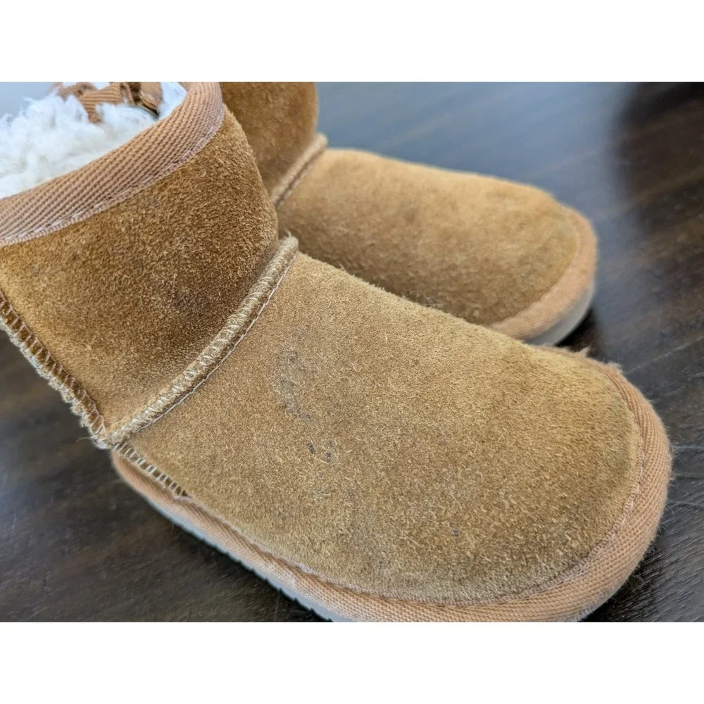 Koolaburra by UGG Brown Suede Faux Fur Lined Zip Ankle Boots Toddler 5